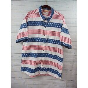 Free Planet Mens Shirt 3X Short Sleeve Patriotic Holiday Picnic Party Cotton